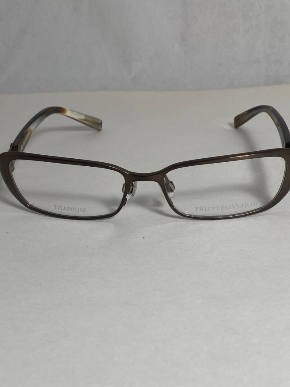 Trussardi 12507-BR Full-Rim Shape Titanium Flexible Hinges Optical Eyeglasses